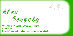 alex veszely business card